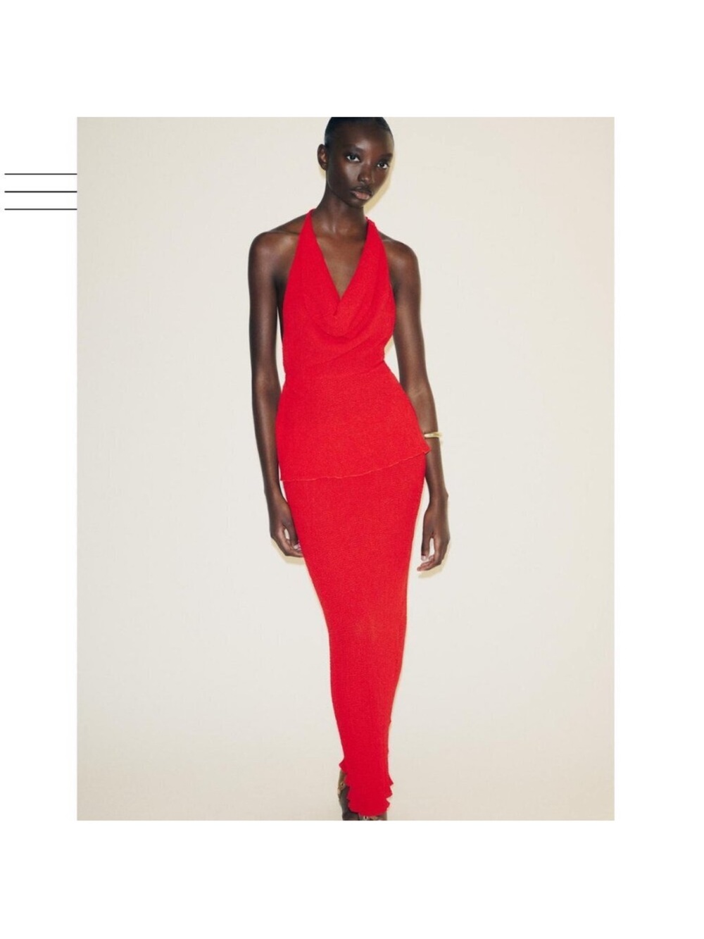 Red Halter Skirt Set